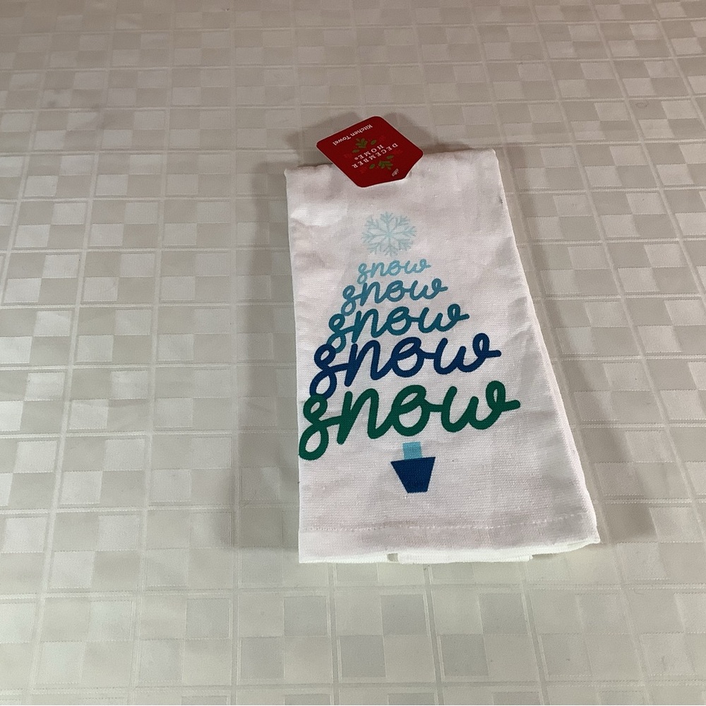 💜 New Christmas snow snow tree kitchen dish towel